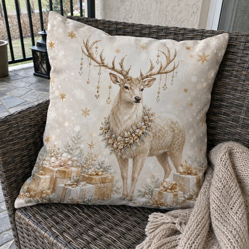 1/4 Pièces de Housses de Coussin Dorées pour Décoration de Noël en Polyester pour la Maison, la Voiture et le Canapé — photo
